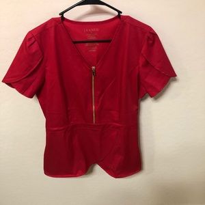 Jaanuu Red Scrub Top